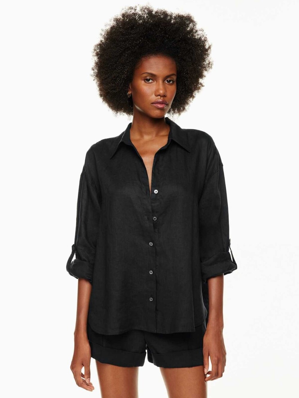 Aritzia Black Button Down Shirt